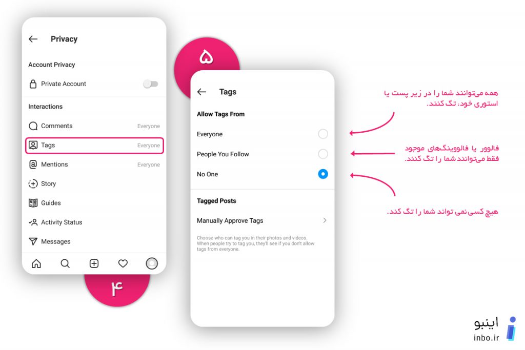 حدف تگ کردن در اینستاگرام