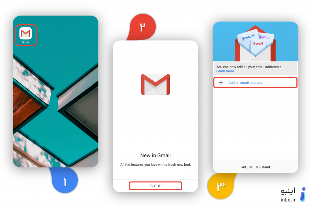 ساخت ایمیل برای اینستاگرام با اپلیکیشن Gmail