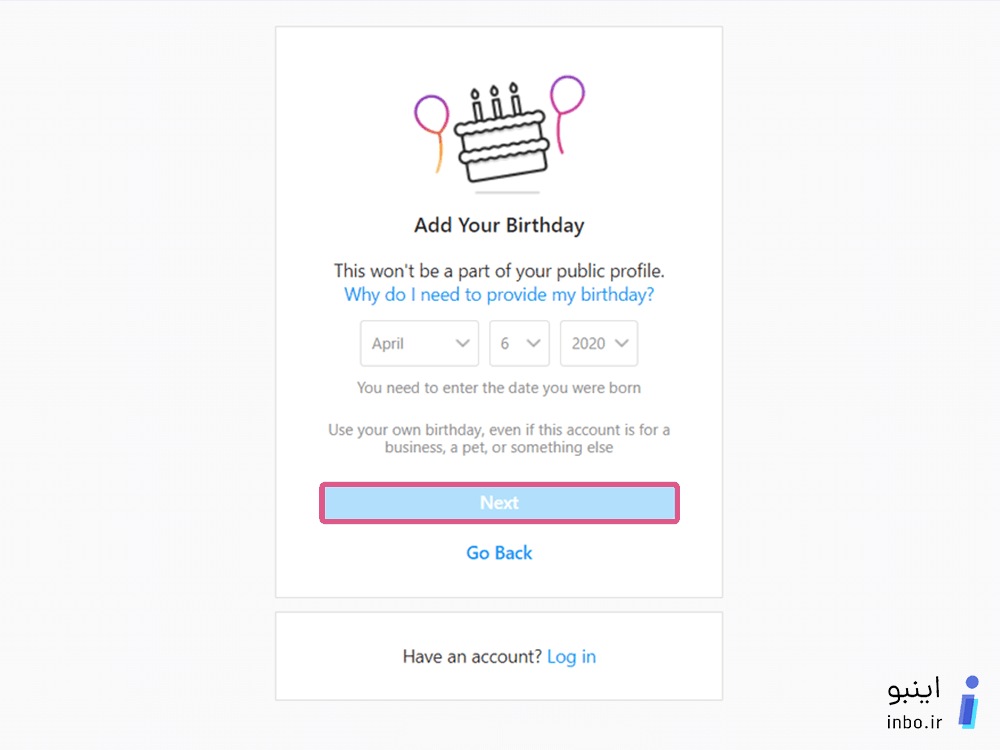اضافه کردن تاریخ تولد در وب سایت