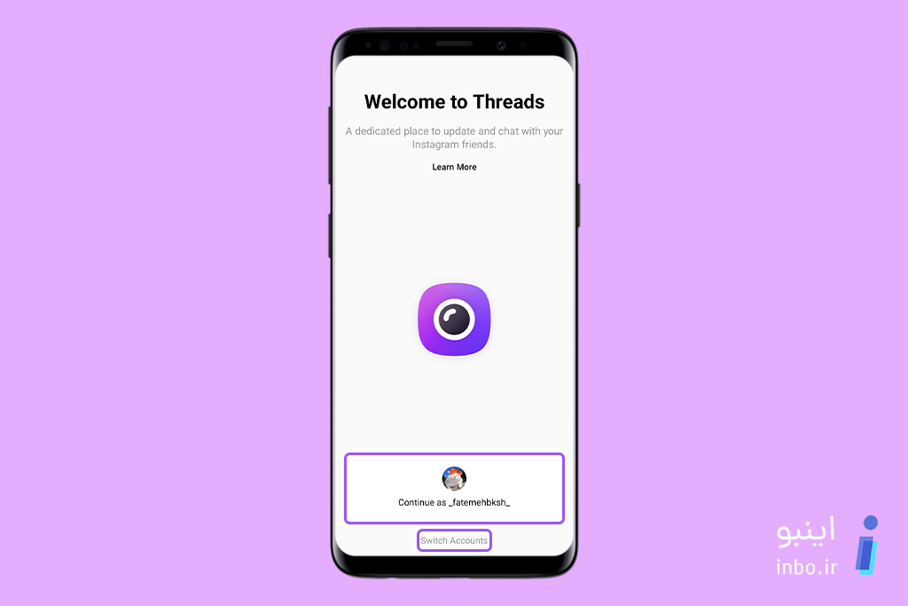 اضافه کردن اکانت به Instagram Threads